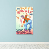 Es fällt mir auf, Cartoon Mann Bowling Leinwanddruck (Insitu (Holzboden))