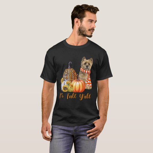 Es fällt Y all Cairn Terrier Dog Leopard Pumpkin T-Shirt (Vorne ganz)