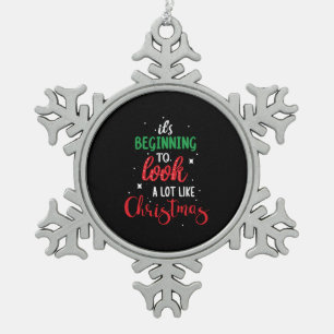 Es fängt an, viel wie Weihnachten auszusehen Schneeflocken Zinn-Ornament