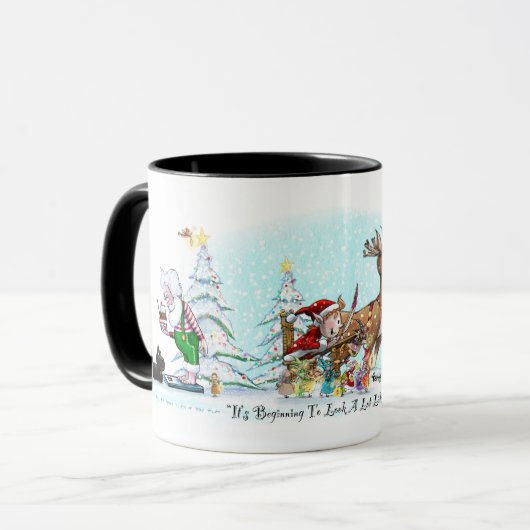 "Es fängt an, wie Weihnachten auszusehen!" Mug Tasse (Vorderseite Links)