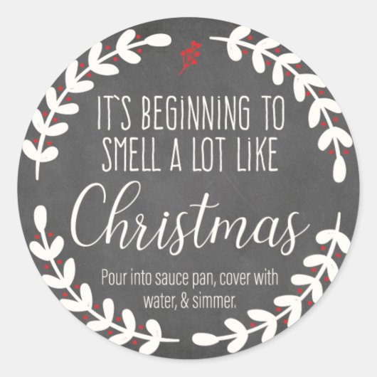 Es fängt an wie Weihnachtsaufkleber zu riechen 2 Runder Aufkleber (Vorderseite)