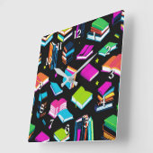 Es farbenfroh zu buchen quadratische wanduhr (Winkel)