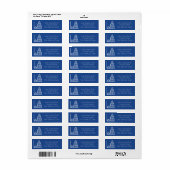 Es fügt das Blue Return Address Label hinzu (Vorne)