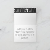Es fügt oben im Schwarzen dankt Ihnen zu kardieren Dankeskarte (Innenseite)
