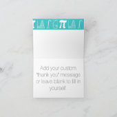 Es fügt oben im Türkis dankt Ihnen zu kardieren Dankeskarte (Innenseite)