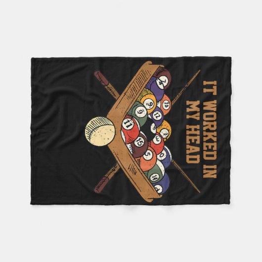 Es funktionierte in meinem Kopf Billard Geschenk 8 Fleecedecke (Vorderseite (Horizontal))