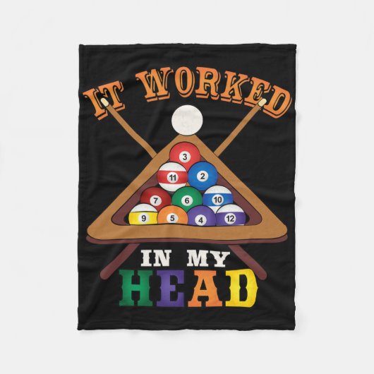 Es funktionierte in meinem Kopf Funny Snooker Bill Fleecedecke (Vorderseite)