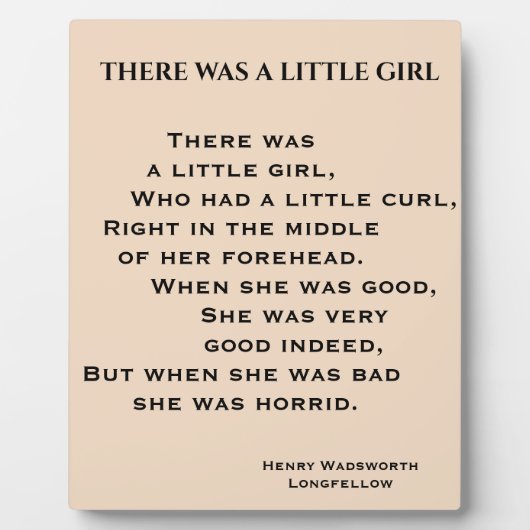 ES GAB EIN KLEINES MÄDCHENGedicht Fotoplatte (Vorderseite)