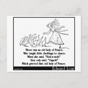 Es gab eine alte Dame in Frankreich Postkarte