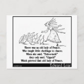 Es gab eine alte Dame in Frankreich Postkarte (Vorderseite)