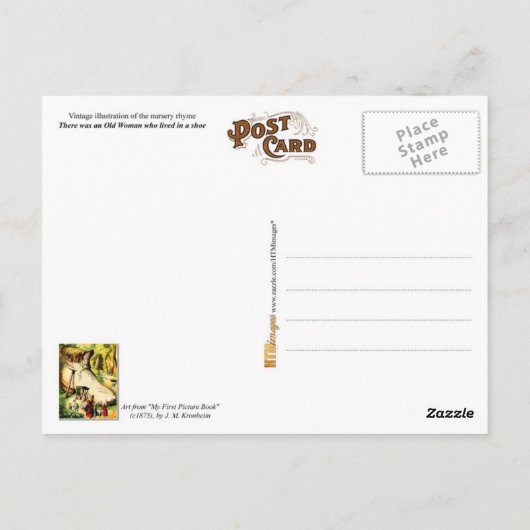 Es gab eine alte Frau, die in einem Schuh lebte Postkarte (Rückseite)