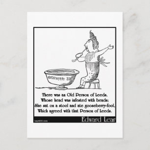 Es gab eine alte Person von Leeds Postkarte