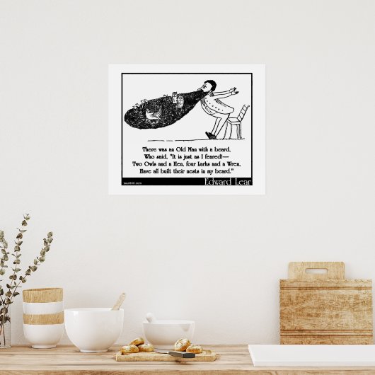 Es gab einen alten Mann mit Bart Poster (Küche)