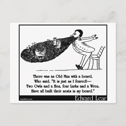 Es gab einen alten Mann mit Bart Postkarte (Vorderseite)