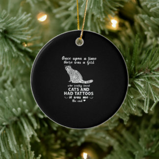 Es gab einmal ein Mädchen liebte Katzen und ich Keramik Ornament