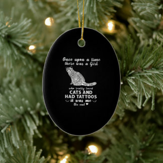 Es gab einmal ein Mädchen liebte Katzen und ich Keramik Ornament