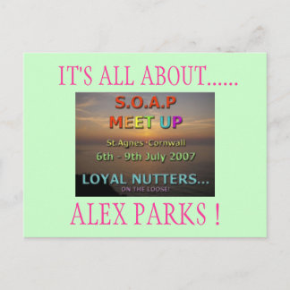 ES GEHT UM......, ALEX PARKS ! POSTKARTE