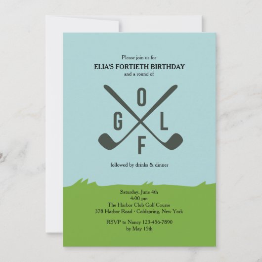 Es geht um die Einladung zum Golf (Vorderseite)