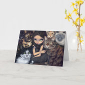 "Es geht um die Katzen" Grußkarte Karte (Gelbe Blume)