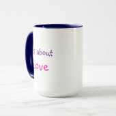 Es geht um Liebe-Message-Kaffee Tasse (Vorderseite Links)