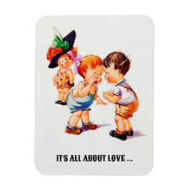 Es geht um Liebe. Vintage Kunst Magnet