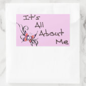 Es geht um mich als Aufkleber. Rechteckiger Aufkleber (Tasche)