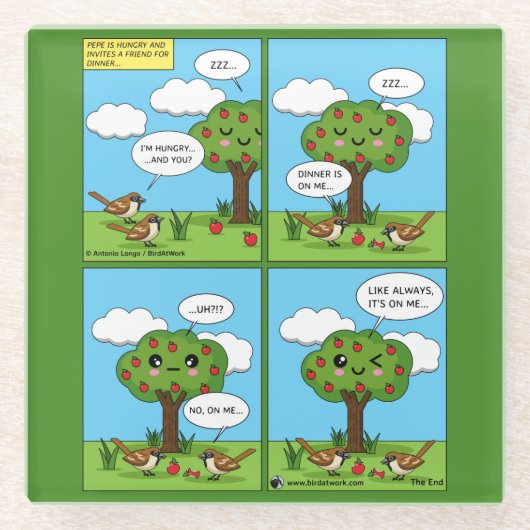 Es geht um mich... Comic Glasuntersetzer (Vorderseite)