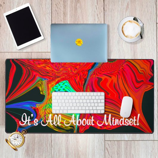 Es geht um Mindset-Motivation Abstrakt liquidiert Schreibtischunterlage