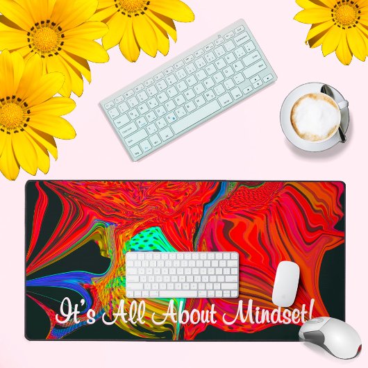 Es geht um Mindset-Motivation Abstrakt liquidiert Schreibtischunterlage