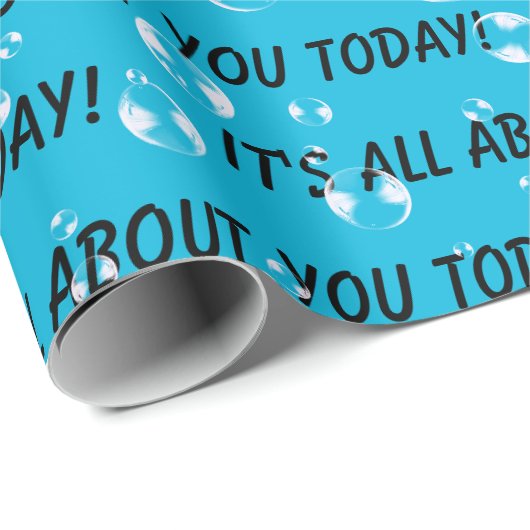 Es geht um Text und Blasen Geschenkpapier (Rolleneckpunkt)