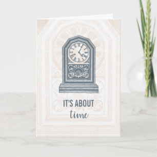 Es geht um Zeit Vintager Uhr-Abschluss Karte