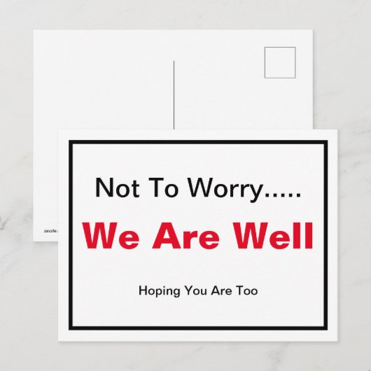 Es geht uns gut postkarte (Vorne/Hinten)