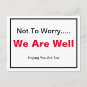 Es geht uns gut postkarte (Vorderseite)