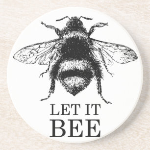 Es gelassen Bienen-Vintage Natur-Hummel-Biene Untersetzer