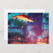 Es geregnet Haie Postkarte (Vorne/Hinten)