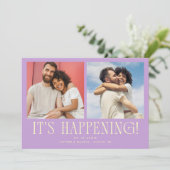 Es geschieht 2-Foto-Wisteria-Hochzeit Save The Date (Stehend Vorderseite)