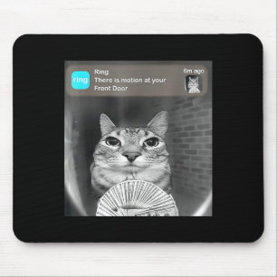 Es gibt Bewegung an der Haustür lustiger Katz-Meme Mousepad