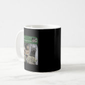 Es gibt Bewegung an der Vordertür lustige Katzenbe Kaffeetasse (Vorderseite Links)