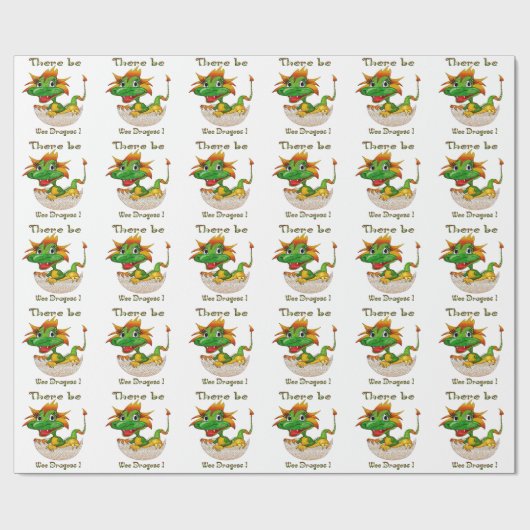 Es gibt Drachen Geschenkpapier (Flach)