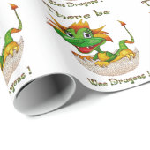 Es gibt Drachen Geschenkpapier (Rolleneckpunkt)