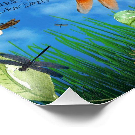 Es gibt Drachen Poster (Ecke)