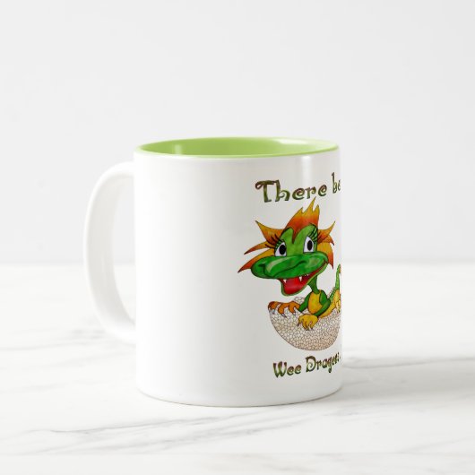 Es gibt Drachen Zweifarbige Tasse (Vorderseite Links)