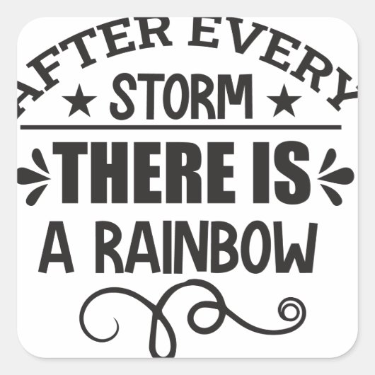 es gibt ein Regenbogen-Zitat Quadratischer Aufkleber (Vorderseite)