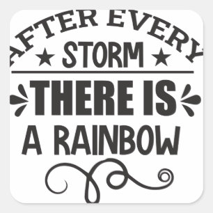 es gibt ein Regenbogen-Zitat Quadratischer Aufkleber