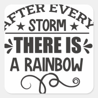 es gibt ein Regenbogen-Zitat Quadratischer Aufkleber