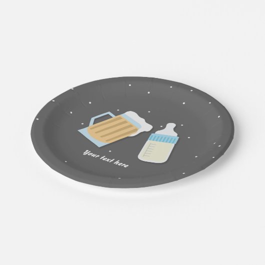 Es gibt eine Baby Brewing Beer Tasse Gray Baby Dus Pappteller (Schrägansicht)