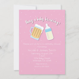 Es gibt eine Babybierbrauerei Tasse Rosa Dusche Einladung