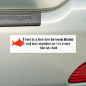 Es gibt eine dünne Linie zwischen Fischen und… Autoaufkleber (Auf Auto)