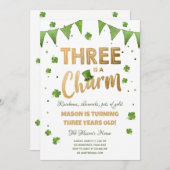 Es gibt einen Charm St. Patrick's Day Boy zum Gebu Einladung (Vorne/Hinten)