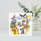 Es gibt einen neuen Rhino in der Party Einladung (Stehend Vorderseite)